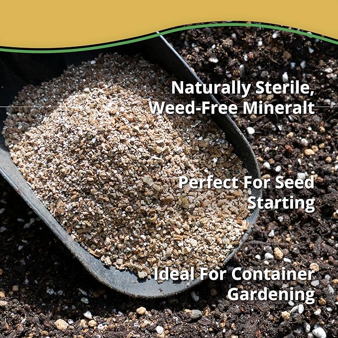 Vermiculite Bliss (16 Qts) - Organic Vermiculite for Gardening - 100% Natural Soil Amendment - Bulk Vermiculite for Plants, Potting Soil, & Seed Starting - Mixes with Garden Soil & Perlite for Plants