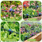 HIRALIY 100FT Drip Irrigation Kit with Garden Water Timer-2 Zone, Automatic Garden Watering System for Raised Bed, Quick Connect Design, Irrigation System for Plant Patio
