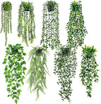 Der Rose 8Pcs Fake Plants Hanging Faux Eucalyptus Vines Artificial Hanging Plants Indoor for Room Wall Shelf Outdoor Decor