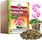 [Upgraded] DUSPRO Orchid Potting Mix for Repotting with Forest Moss, Pine Bark, Perlite & Pumice, Orchid Bark Potting Mix, Orchid Repotting Soil, Drainage Indoor Potting, Orchid Pot Not Included, 10QT