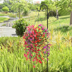 Artificial Flowers for Outdoors Spring Decor, 6 Bundles UV Resistant Realistic Faux Silk Hanging Flowers, Fake Plants for Planter Indoor Outside Garden Porch Patio Balcony Yard Farmhouse