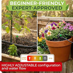 CARPATHEN Drip Irrigation System Kit - Complete Quick Connect Garden Watering System with Adjustable Sprinkler Emitters, 5/16" & 1/4" Tubing - Drip Line for Raised Beds, Greenhouse
