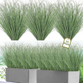 24 Bundles Artificial Plants Onion Grass Outdoor 20 Inch Tall Fake Shrubs Wheat Grass UV Resistant Greenery Stems Faux Bushes Plant for Indoor Outdoor Garden Office Home Decor, Light Green