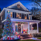 JMEXSUSS Christmas Lights, 600 LED 168FT Color Changing Christmas Tree Lights with Remote, 11 Modes, Timer, Waterproof, Clear Wire String Lights for Xmas Décor, White & Multicolor