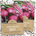 Organic Beet Seeds ‘Detroit Dark Red’ – Two Seed Packets! – Over 308 Heirloom USDA Organic Non-GMO Seeds – Sweet Yards Seed Co.