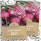 Organic Beet Seeds ‘Detroit Dark Red’ – Two Seed Packets! – Over 308 Heirloom USDA Organic Non-GMO Seeds – Sweet Yards Seed Co.