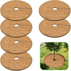ZeeDix 6 Pack Coconut Fiber Mulch Ring, 24 Inch Coco Coir Tree Ring Mulch Mat, 100% Natural Tree Protector Mat Plant Cover Ring Coconut Coir Discs Tree Mats Mulch Rings for Indoor Outdoor Trees Plants