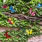 VGOODALL 50PCS Butterfly Garden Decorations, 11.8 inch Butterfly Stakes Ornaments Artificial Waterproof Butterflies for Flower Bouquet Outdoor Indoor Yard Art Patio Plant Pot Flower Bed Home Décor
