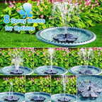 Solar Fountain Snowflake Style, 2025 Upgrade 3.5W Solar Bird Bath Fountains, Solar Powered Water Fountain with 2000mAh Battery, LED Lights, 7 Nozzles for Hummingbird, Garden, Pool, and Pond