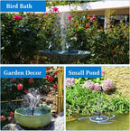 AISITIN 3.5W Solar Bird Bath Fountain with Built-in 1500mAh Battery, Solar Water Pump with 8 Nozzles, Solar Powered Fountain for Garden, Birdbath, Pond, and Outdoor Decor