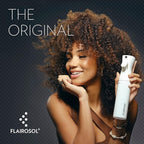 FLAIROSOL - The Original, Spray Bottle for Hair, Continuous Ultra Fine Water Mister Spray Bottle for Hairstyling, Barbers, Salons, Cleaning, Plants, 10.1oz/300ml, White Bottle - Black Print