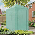 Devoko Walk-in Greenhouse, Instant Pop Up Green House for Outdoors with Zippered Door and 2 Roll-up Windows, PE Cover, Portable and Easy Assemble (Green, 6x4 Feet)