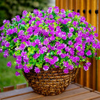 Artificial Flowers Outdoor Fake Plants - 12 Bundles UV Resistant No Fade Faux Plastic Greenery Home Garden Porch Patio Decoration (Mgenta)