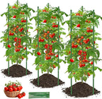Tomato Cage, 3Pack 51.2inch Tall Tomato Trellis Triangle Tomato Cages for Garden Climbing Plants, Raised Garden Bed Plant Support Stakes for Garden,Pots, Plant Cages & Supports（Extra Bold）