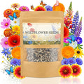 LUOJIBIE Wildflower Seeds Bulk, 20,000+ Flowers Seeds for Planting Outdoor, 16 Varieties Annual & Perennial Flowers Seeds Mix Color for Garden, 4 Oz Packet, Non-GMO, Attracts Pollinators, Easy to Grow