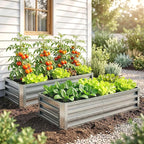Outsunny Galvanized Raised Garden Bed, 4' x 2' x 1' Metal Planter Box, for Growing Vegetables, Flowers, Herbs, Succulents, Silver