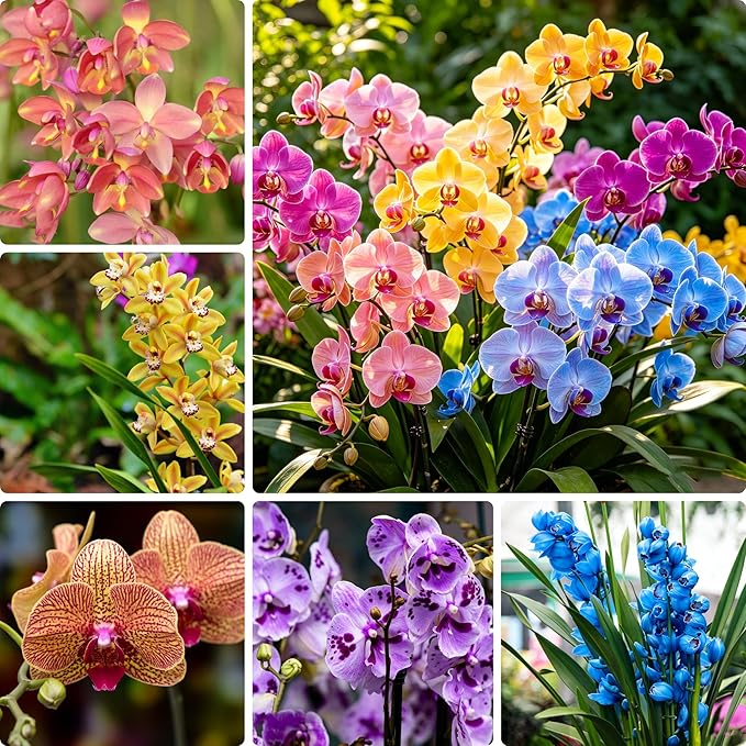 Cymbidium Flower Seeds for Planting Orchid, 100+ Mixed Color Cymbidium Seed, Perennial Plants, Non-GMO Heirloom Orchid Flowers Seeds for Home Decoration Garden Outdoor