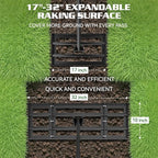 Housolution 32"x10" Lawn Leveling Rake with Serrated Edge & Smooth Plate, Heavy-Duty Stainless Leveling Rake with 72" Adjustable Handle, Serrated Rake for Soil/Dirt/Compost/Dead Grass/Gravel