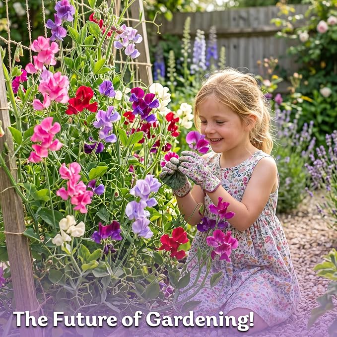 KVITER 50 Sweet Pea Mammoth Mix Seeds (Lathyrus Odoratus) - Sweet Pea Seed Packets, Large Fragrant Cut Flowers, Long Stems - Annual Flower Seeds for Gardens, Trellises, Flower Beds and Containers