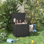 PatioZen 31 Gallon Resin Deck Box, Lockable Patio Outdoor Storage Box for Furniture, Garden Tools and Tools Storage, Waterproof Outside Storage Boxes - Black