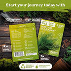 KVITER 1250 Dill Seeds for Planting (Anethum graveolens) - Bouquet Dill, Early Flowering, Strong Aroma, Non Gmo Seed Packets - Heirloom Herb Seeds for Outdoor & Indoor Garden, Raised Beds & Containers