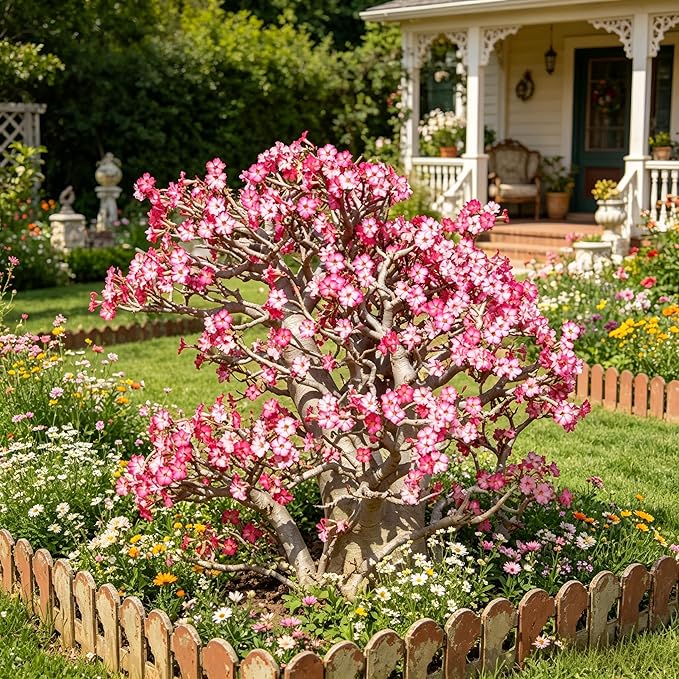 CarpetC 10+ Desert Rose Seeds for Planting, Adenium obesum Caudex Succulent with Showy Blooms, Non-GMO Heirloom for Bonsai and Containers
