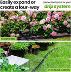 Bonviee 1/2" Irrigation Tubing with 4 Packs 6-Way Connectors - 50FT Drip Irrigation Tubing Ideal for Garden Irrigation System or as Blank Distribution Hose for Any Project