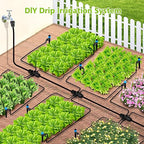 102FT Drip Irrigation System Kit, New Quick-Connect, Automatic Garden Watering Misting System for Greenhouse, Yard, Lawn, Plant with 1/2 inch Hose 1/4 inch Distribution Tubing and Accessories