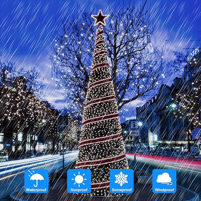 Extra-long 288FT 800 LED Solar Fairy String Lights, 4-Pack 72FT 200 LED Outdoor Twinkle Lights Waterproof 8 Lighting Modes Cool White Silver Wire Lights for Deck Backyard Tree Garden Fence Pool Party