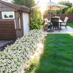 20 Bundles Artificial Flowers for Outdoors Decoration Fake Silk Flowers UV Resistant Faux Plants Artificial Daisy Eucalyptus for Spring Summer Garden Yard Porch Window Home Decor, White