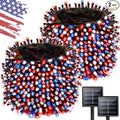 2 Pack 480 LED Solar String Lights for Outside, 170 FT Solar Powered Outdoor Waterproof Twinkle Lights, Solar Tree Light for 4th of July Indenpance Day USA 250th Anniversary Decor (Red White and Blue)