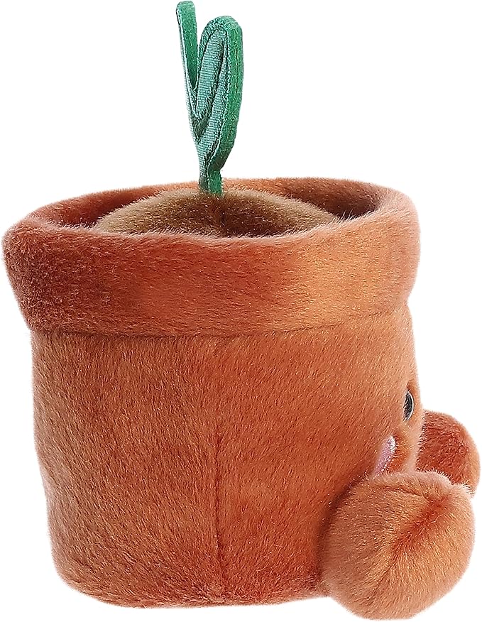 Aurora® Adorable Palm Pals™ Terra Potted Plant™ Stuffed Animal - Fun Collectible Plush for Kids and Adult Collectors - Perfect for Decorating Rooms and Birthday Gifts - Brown 5.5 Inches