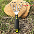 SHANFEEK Garden Rake 5-Claw Landscape Dethatcher Thatching Beach Combing Rake for Digging Clam Shell Defoliation Hoe Garden Tool for Loosen The Soil (Green)