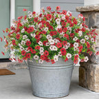 INXUGAO Artificial Fake Flowers Plants for Outdoor Spring Summer Decor, 12 Bundles Faux Silk Flowers for Outdoor Outside Planter Colorful Daisy UV Resistant Look Real for Front Door Porch Patio Yard