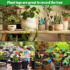 Plant Labels Tags 200Pcs T-Type Plant Markers Plastic Plant Label Tags Garden Labels Tags Plant Labels for Outdoor Garden Waterproof Plant Label Identification Stakes with Permanent Marking Pen（Black）