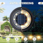 Flacchi Solar Lights Outdoor Waterproof - 2-in-1 Solar Powered Ground Lights Outdoor Solar Disk Light Landscape Light for Deck Step Patio Yard Pathway Walkway Driveway Garden (Warm White, 12 Pack)
