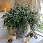 Faux Cedar Stems Artificial Norfolk Pine Branches for Christmas Decor, 12 PCS Fake Pine Stems with 2 PCS Pine Cones Branches Real Touch Realistic Faux Greenery for Vases DIY Garland Xmas Table Indoor