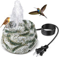 Bird Bath Fountain, Bird Bath Water Fountains with 7W Water Pump, Gray Moss Resin Granite Water Fountain Rock Waterfall for Birdbath, Bird Feeder