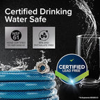 Camco TastePURE 50-Foot Premium Drinking Water Hose | Features a Heavy-Duty Reinforced PVC Construction, Machined Fittings with Strain Relief Ends, and has a 5/8-Inch Inside Diameter (21009)