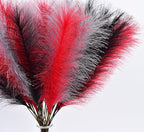 LSKYTOP Red Pampas Grass Decor,23Inch 12pcs Faux Pampas Grass Bouquets Artificial Pampas Fake Pampas Flower for Home Living Room Bedroom Vase Decor