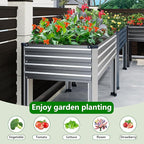 Galvanized Raised Garden Bed with Legs,48×24×30in Elevated Planter Box for Backyard,Outdoor Garden, Patio, Balcony, 350lb Capacity,Silver