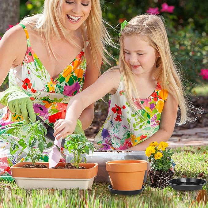 PeoMev 6 8 10 Inch Plant Saucer - 12 Pack Round Plant Tray Plastic Plant Drip Trays for Indoor Outdoor Garden Plants, Collects Flower Pot Drainage and Excess Water