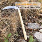 SHANFEEK Grass Sickle Japanese Weeding Hoe Garden Hand Tool Weeding Tools for Garden High-Strength Steel with Solid Wood Handle (Beige)