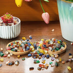 RIFNY Decorative Polished Rocks, 0.3" Gravel Rocks Crushed Crystal for Plant Flower Pots Succulents Cactus Bamboo Plant Vase Filler Aquarium Fish Tank Decorations and DIY Craft (1.5 LB, Color)