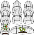 Decoroca 8 PCS Garden Cloches for Plants - Chicken Wire Plant Protectors from Animals, Outdoor Plant Cages to Keep Squirrels, Rabbits & Birds Out of Vegetable - DIY in 5 Forms - Sturdy Anti-Rust Dome