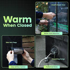 WORTH Mini Greenhouse with 18W T8 Grow Lights & Thermo-Hygrometer 27"x15"x70" Smart Indoor Grow Tent with Black Oxford Fabric Cover Plant Stand with Casters & Ventilation Flaps for Seed Starting
