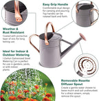 Gardman R34884 1 Gallon Watering Can, Cool Gray
