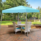 Canopy Tent, 10X10 FT Pop Up Canopy Outdoor Instant Tent Slant Legs with Carrying Bag, Portable Gazebo Shelter for Patio Deck Garden and Beach - 8X8 FT Canopy Cover (Cyan Blue)