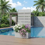 Casaphoria Metal Raised Garden Bed with Trellis, 59"x30"x12" Planter Box for Climbing Plants, Vegetables & Vines, Features Drainage Holes and Privacy Screen, Grey-Harold