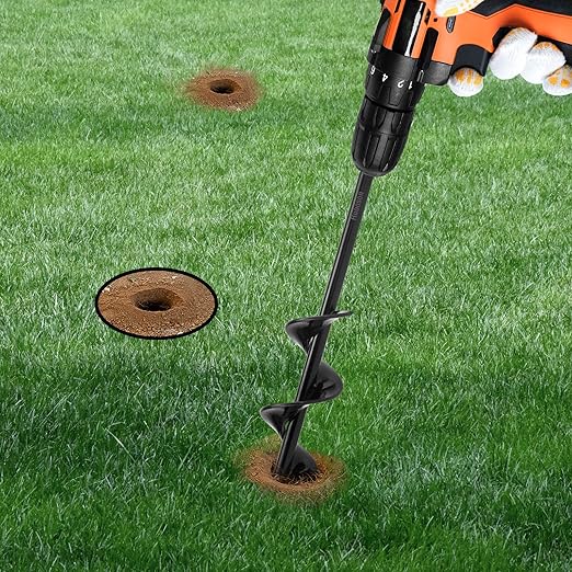 Garden Auger Drill Bit for Planting Ruooson 1.6X9 in Garden AugerSpiral Easy Planter Rapid Planter Plant for 3/8" Hex Drive <1Pcs>. (1.6x9 in)